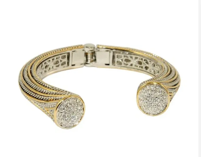 SEH Chic Boutique Ultimate queens CZ pave cuff bracelet