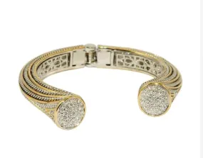 SEH Chic Boutique Ultimate queens CZ pave cuff bracelet