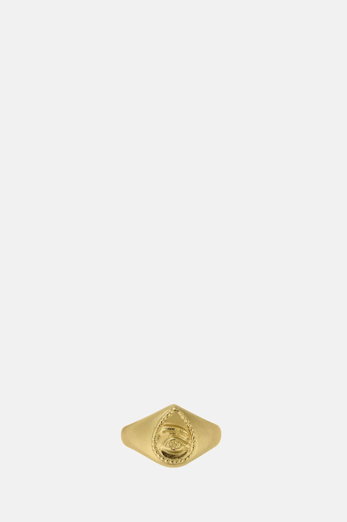 Sense of Sight Eye Teardrop Signet Ring Gold