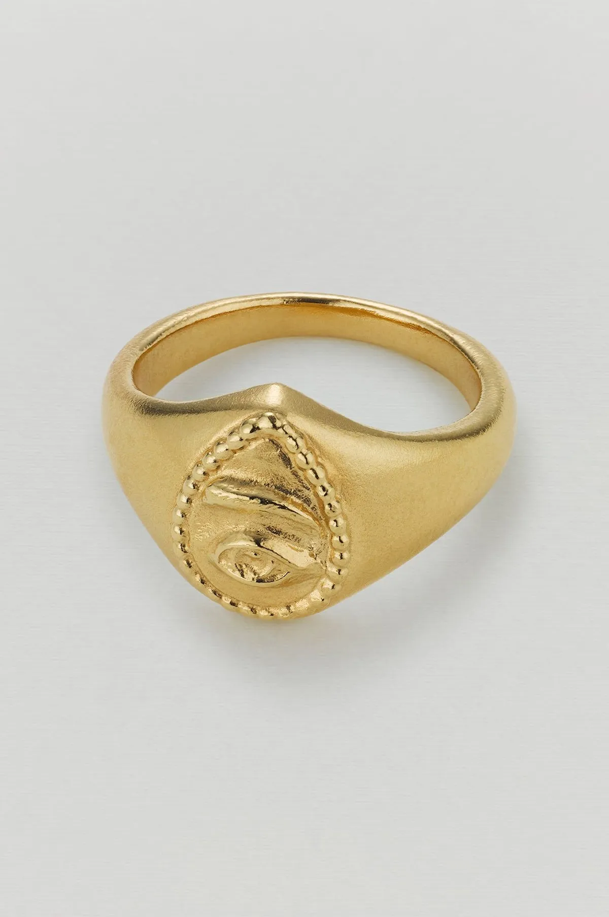 Sense of Sight Eye Teardrop Signet Ring Gold