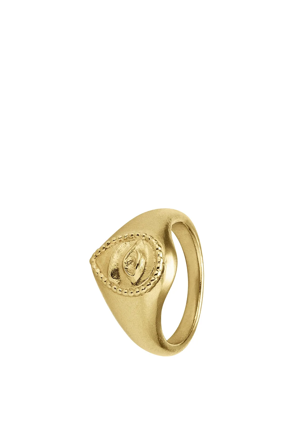 Sense of Sight Eye Teardrop Signet Ring Gold