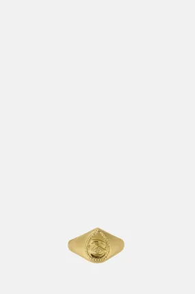 Sense of Sight Eye Teardrop Signet Ring Gold