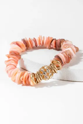 Shell Crystal Stretch Bracelet