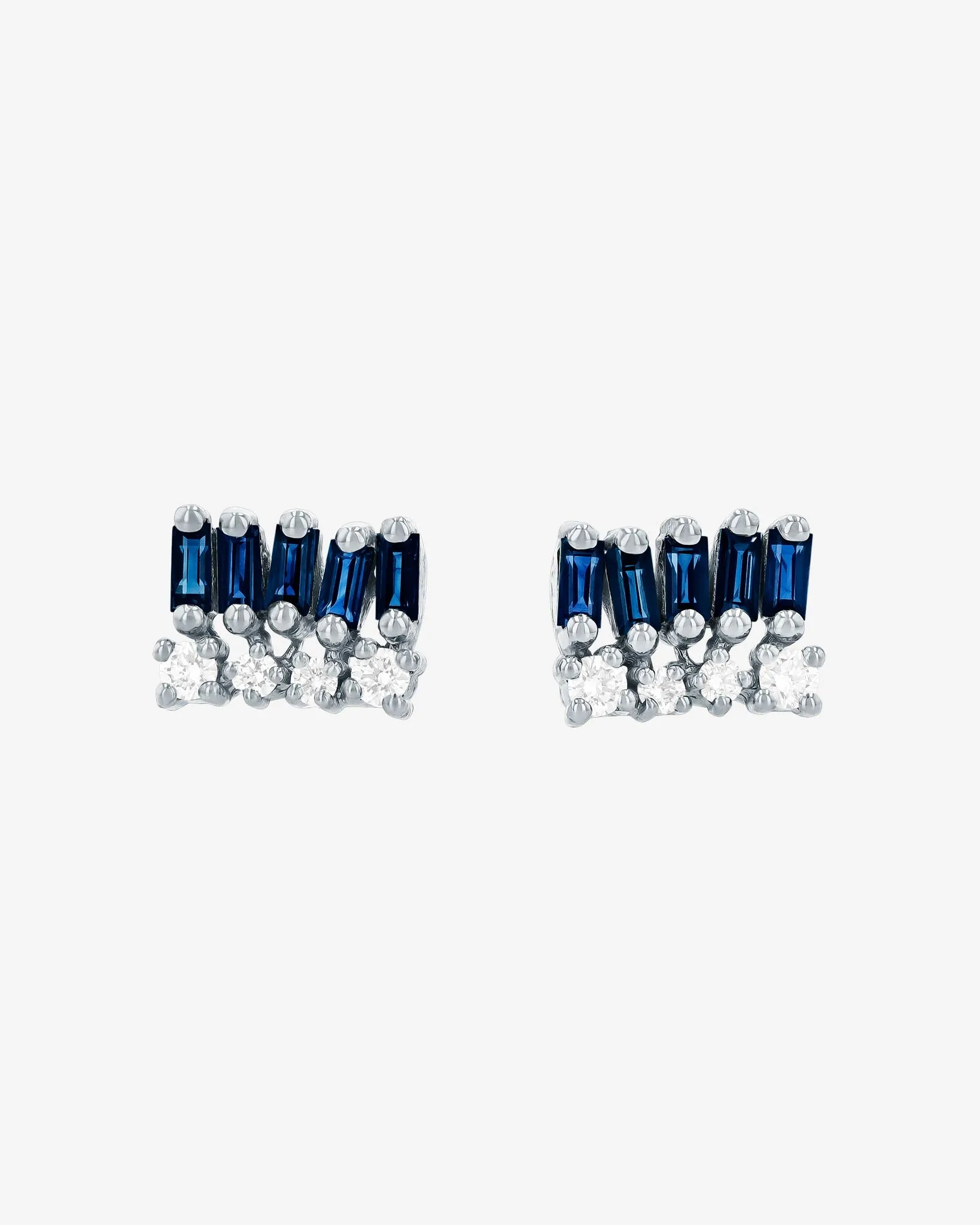 Short Stack Dark Blue Sapphire Studs