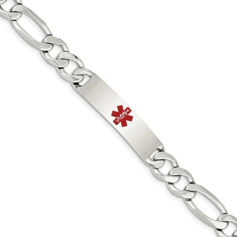 Silver 11-MM Wide Medical Anchor 8.50 inch ID Bracelet.