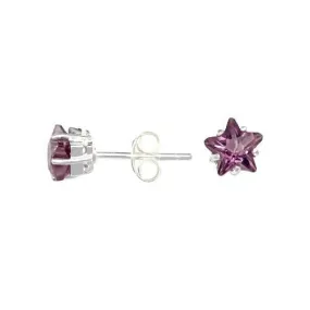 Silver Amethyst Gemstone Earrings