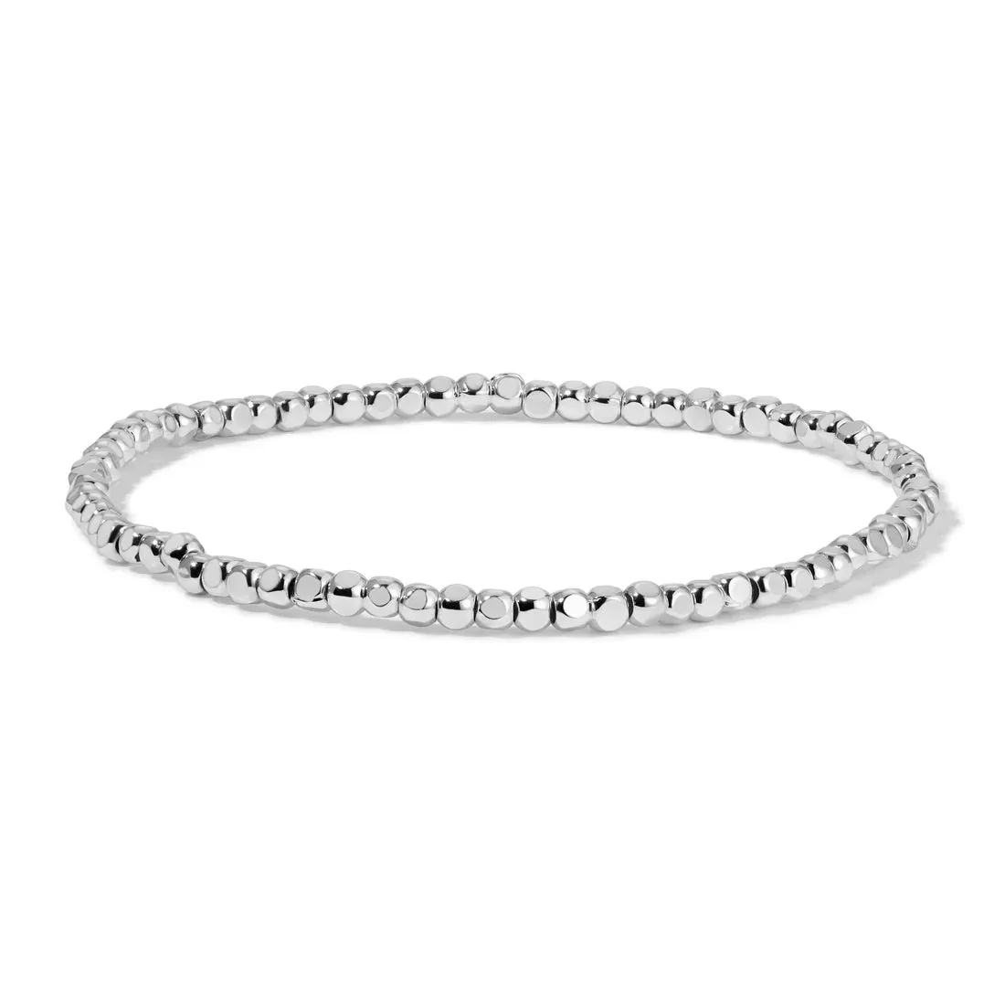 Silver Cube Bead Bracelet - 2.5mm