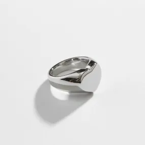 Silver Heart Signet Ring