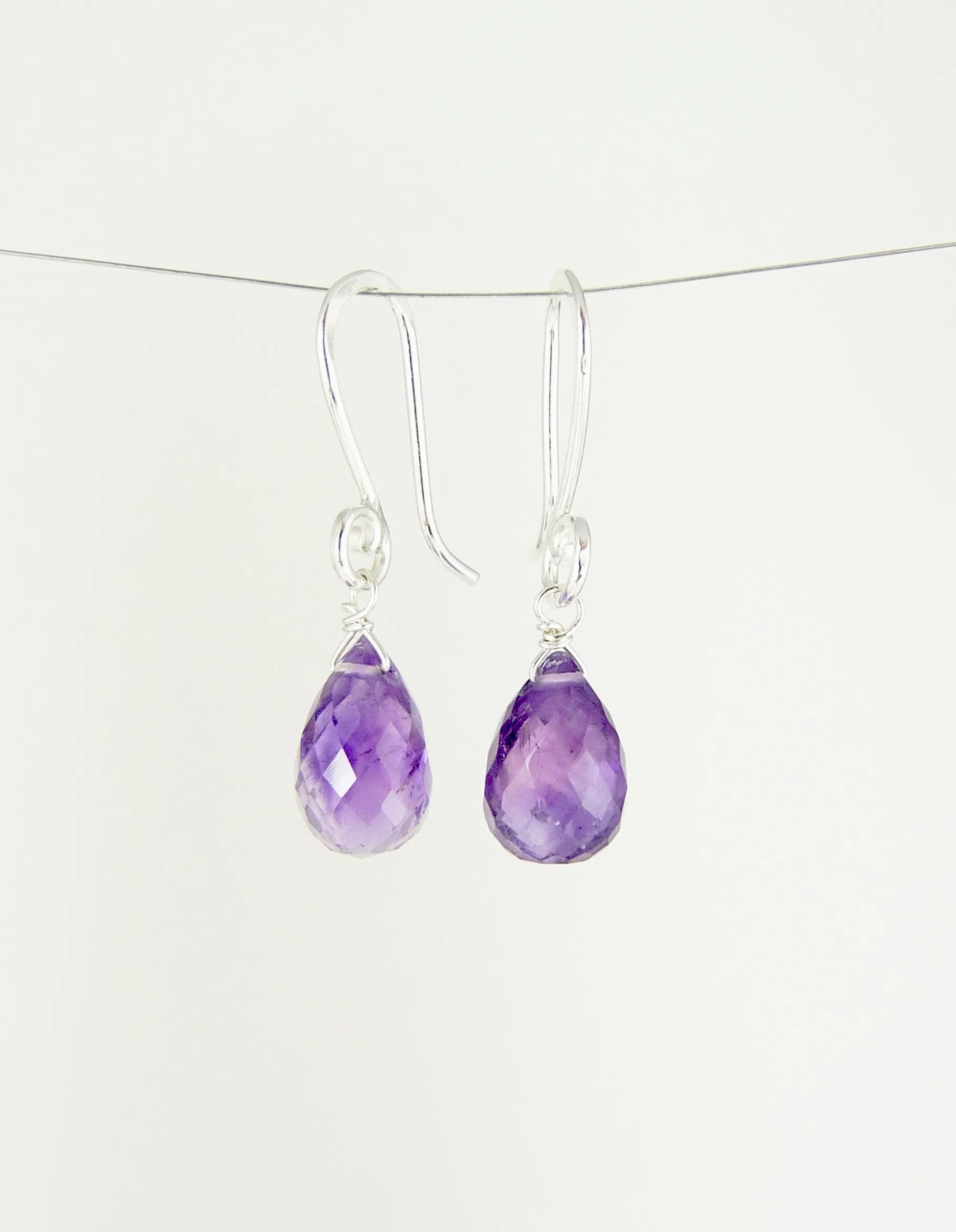 Silver Scarlett Gemstone Drop Earrings