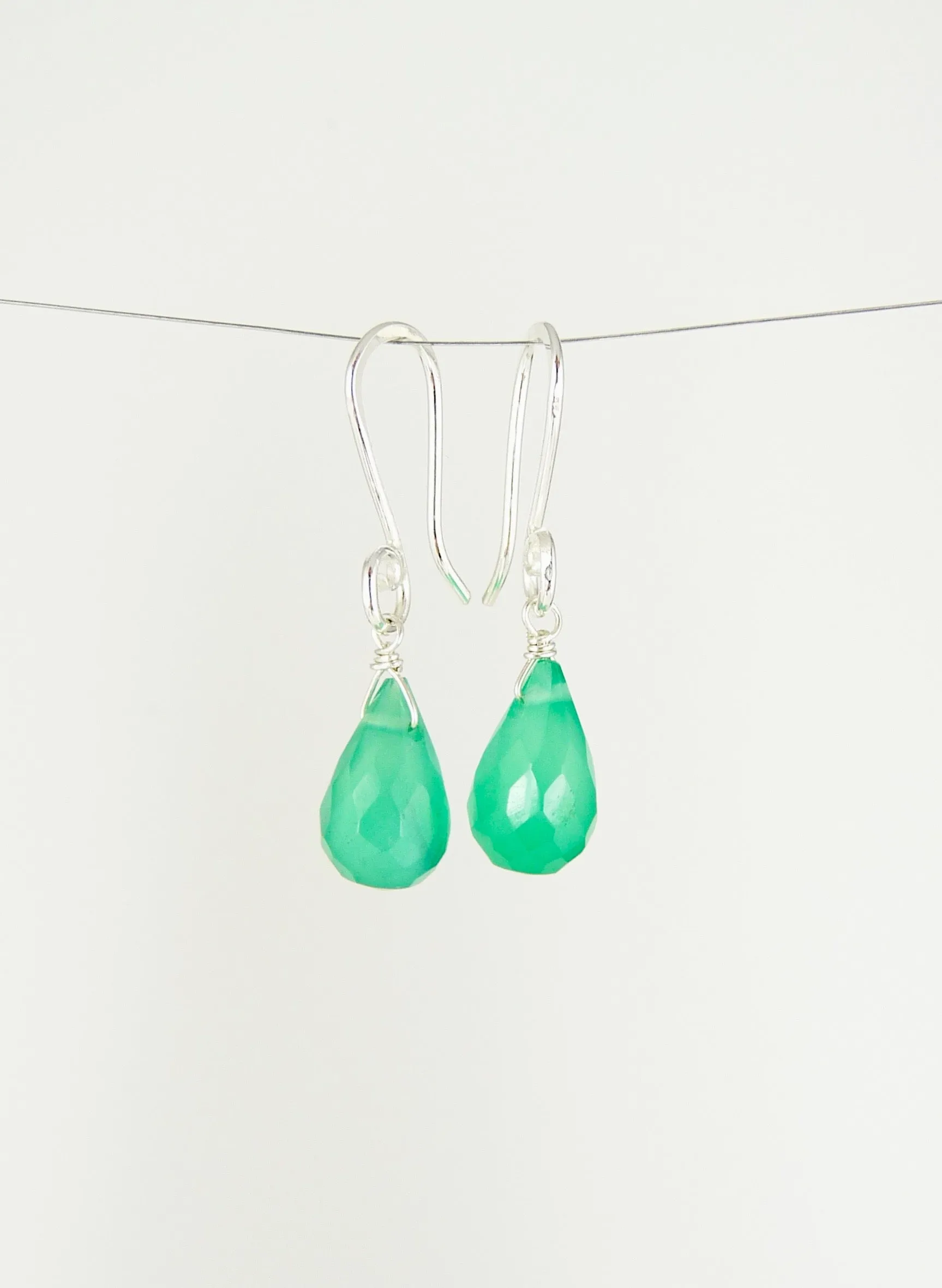 Silver Scarlett Gemstone Drop Earrings