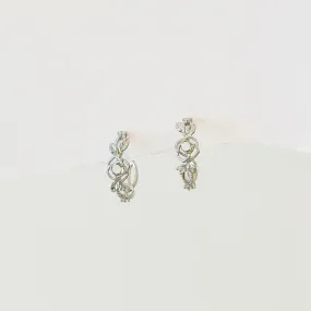 Silver Wild Rose Earrings