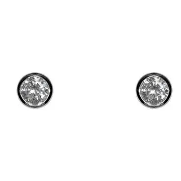 Simica Round Cut Bezel Stud Earrings – 4mm | 0.25ct