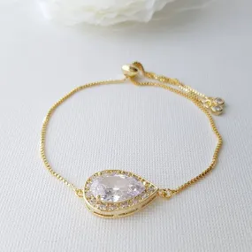 Simple Gold Wedding Bracelet for Both Brides & Bridesmaids- Evelyn