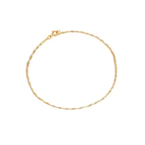 Singapore Chain Bracelet | Solid 14k Gold