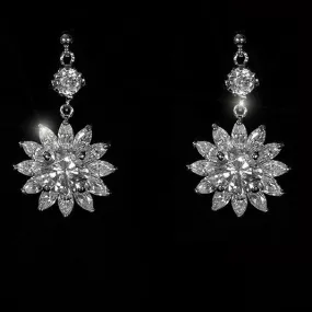 Sissel Floral Drop Dangle CZ Earrings | 6ct