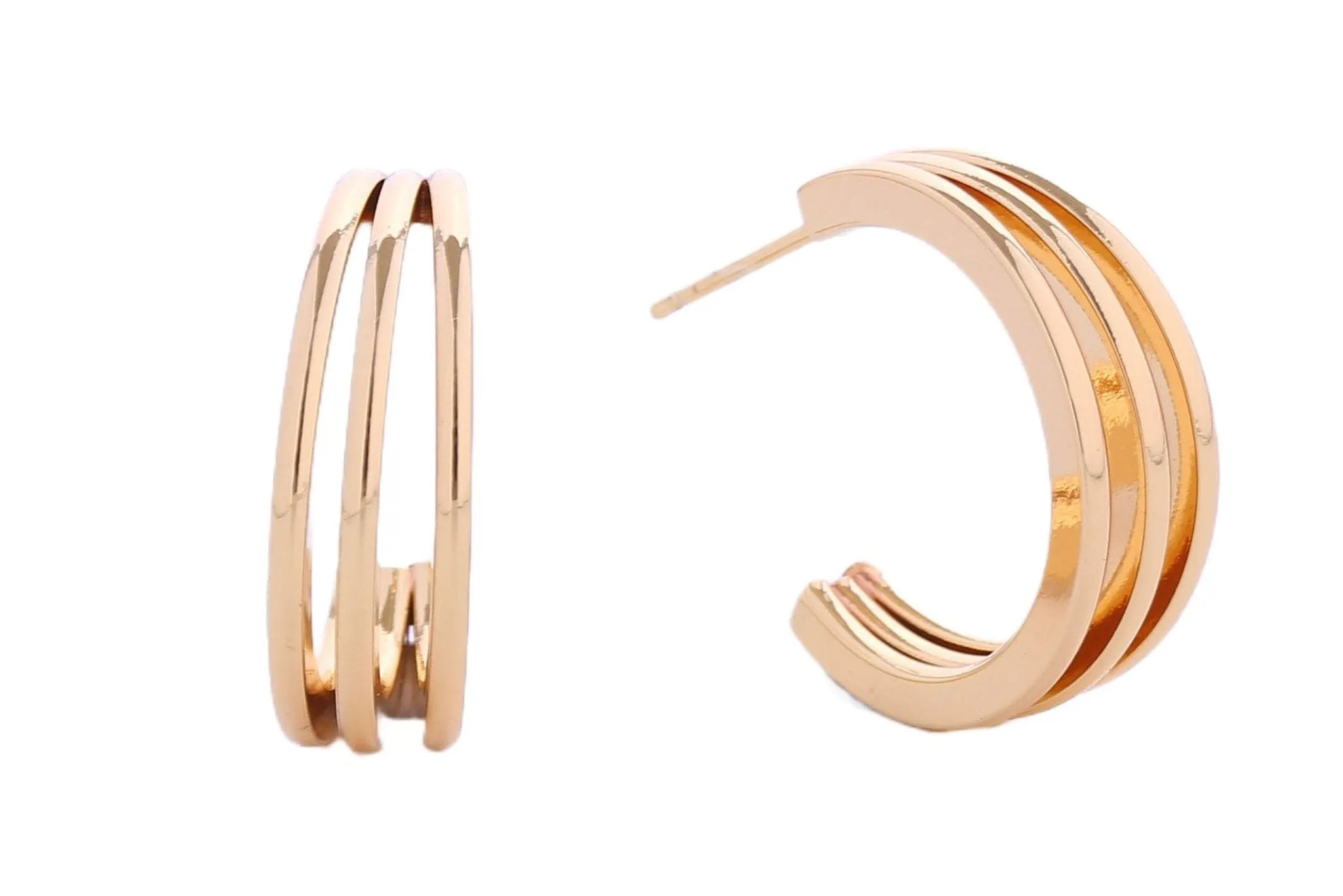 SJE310592 14K Dipped Layered Hoop Earrings