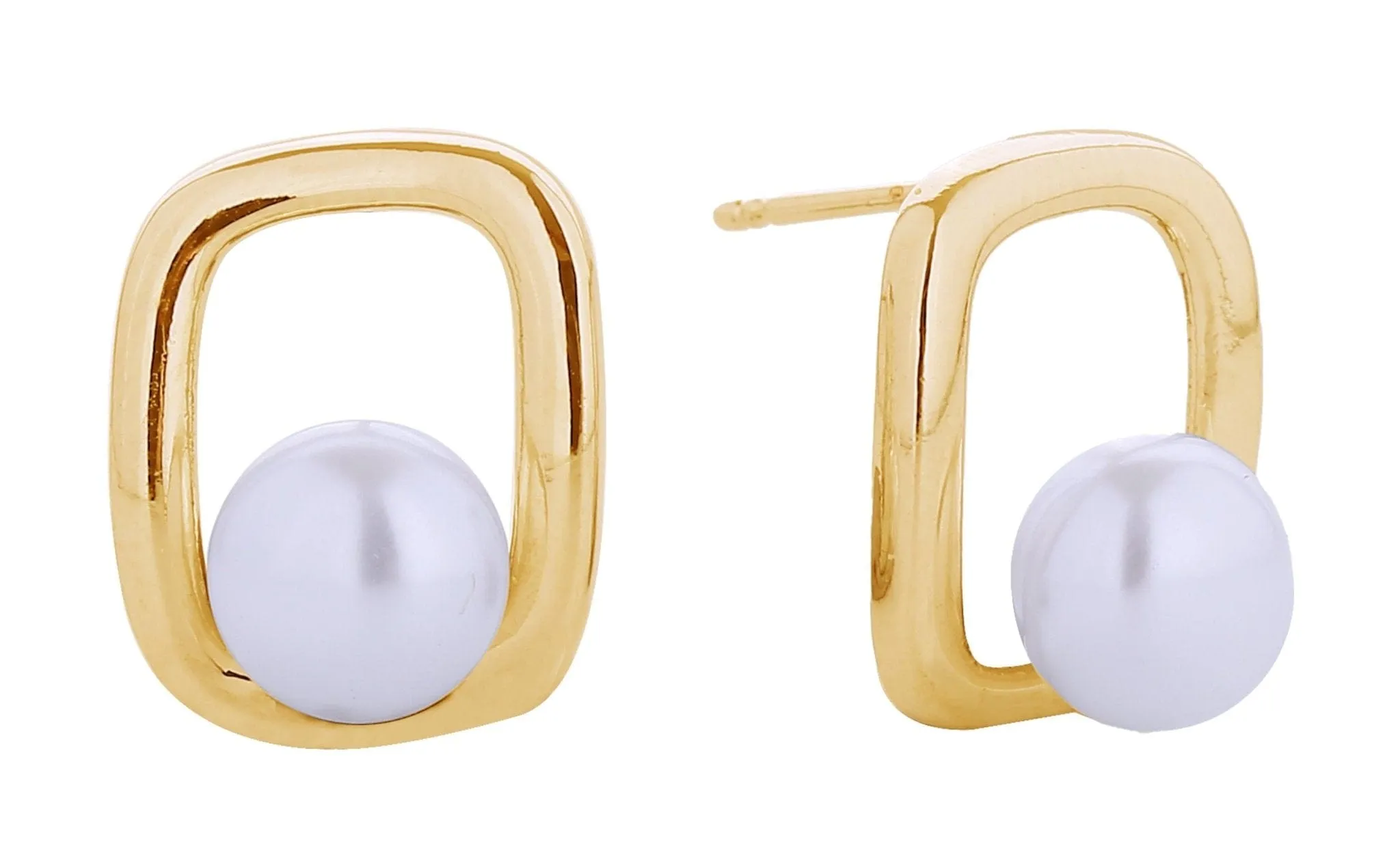 SJE310664 14K Square Pearl Post Earrings