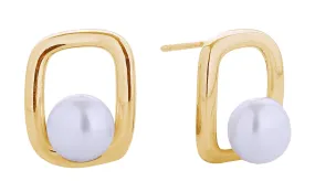 SJE310664 14K Square Pearl Post Earrings