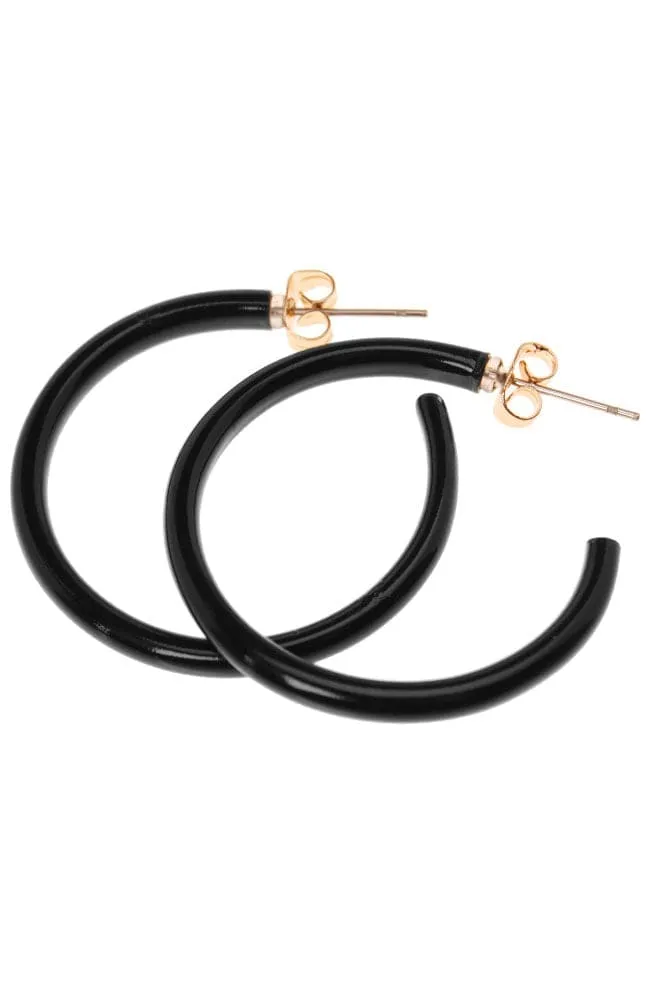 Skinny Medium Hoop Earrings