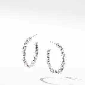 Small Hoop Earrings with Pave Diamonds