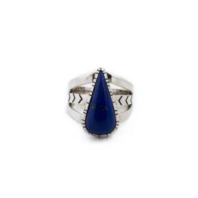 Small Teardrop Lapis Ring