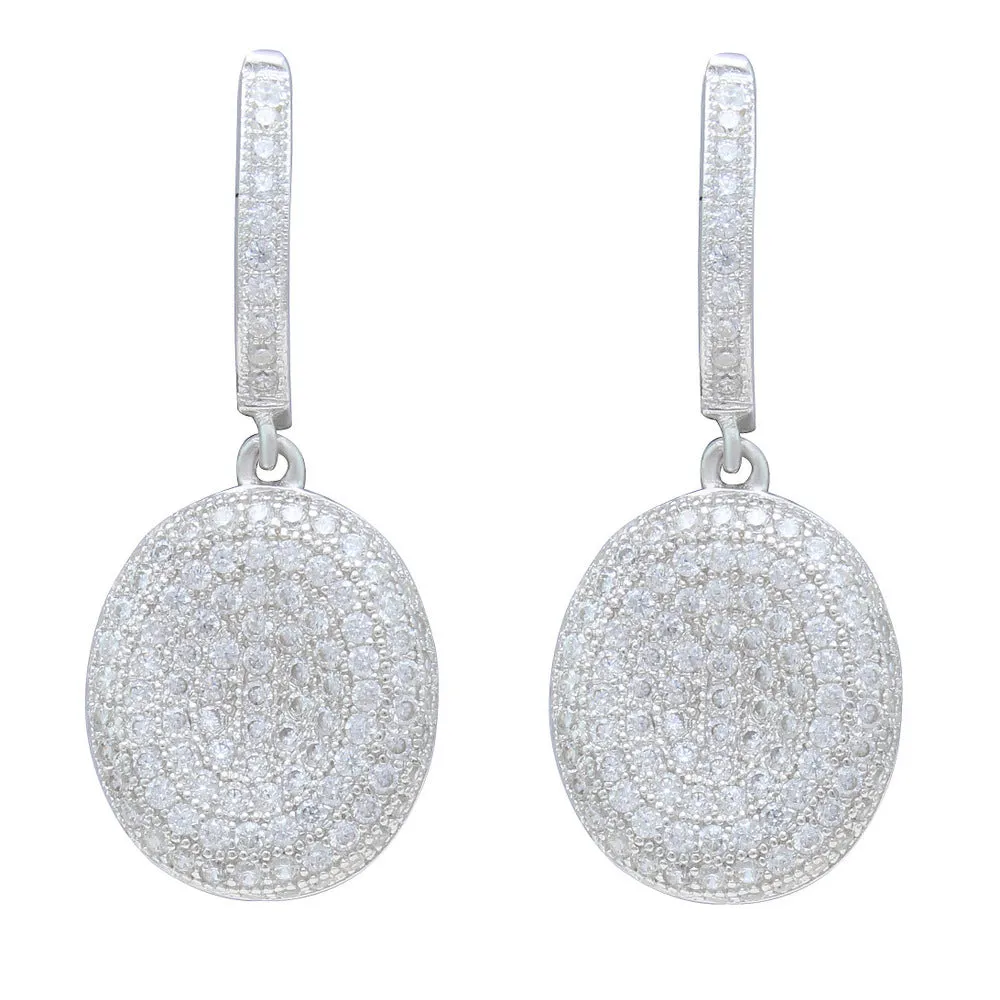 Sparkling Disc CZ Earrings IJ15CSSER022