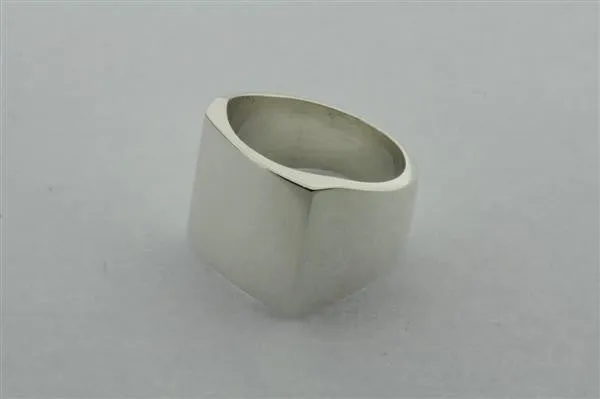 Squared signet ring - sterling silver