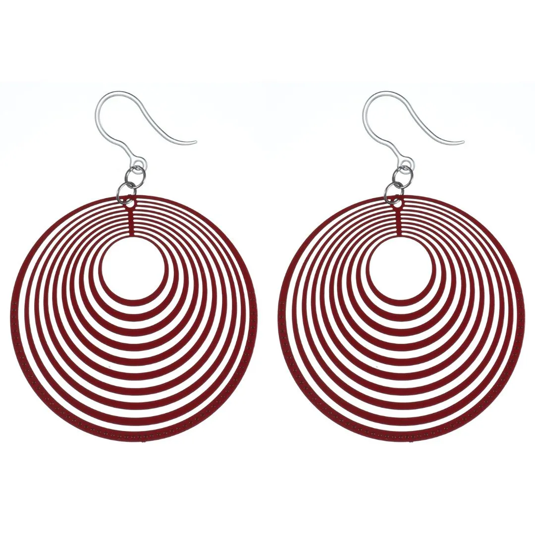 Stacked Hanging Hoop Dangles Hypoallergenic Earrings for Sensitive Ears Made with Plastic Posts