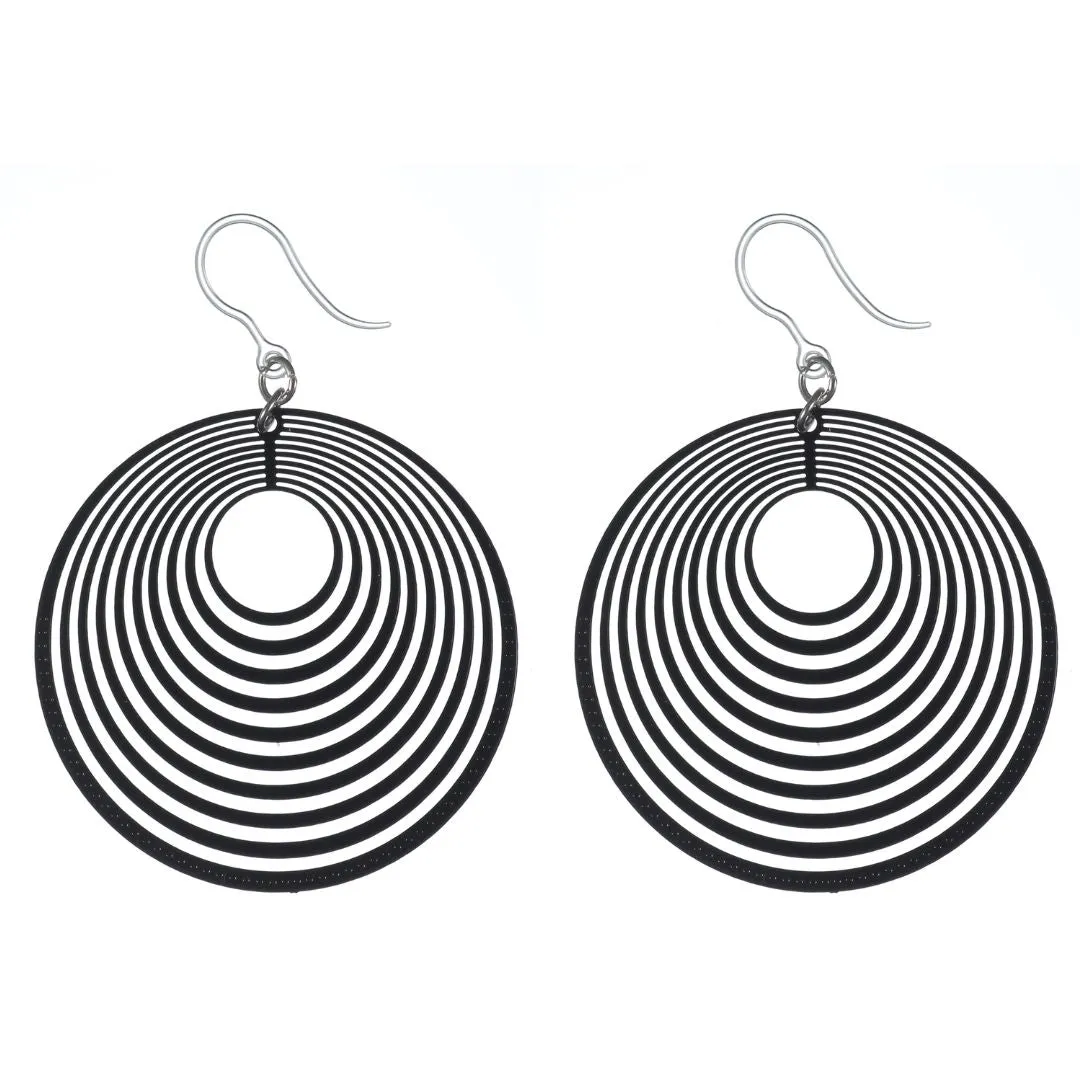 Stacked Hanging Hoop Dangles Hypoallergenic Earrings for Sensitive Ears Made with Plastic Posts