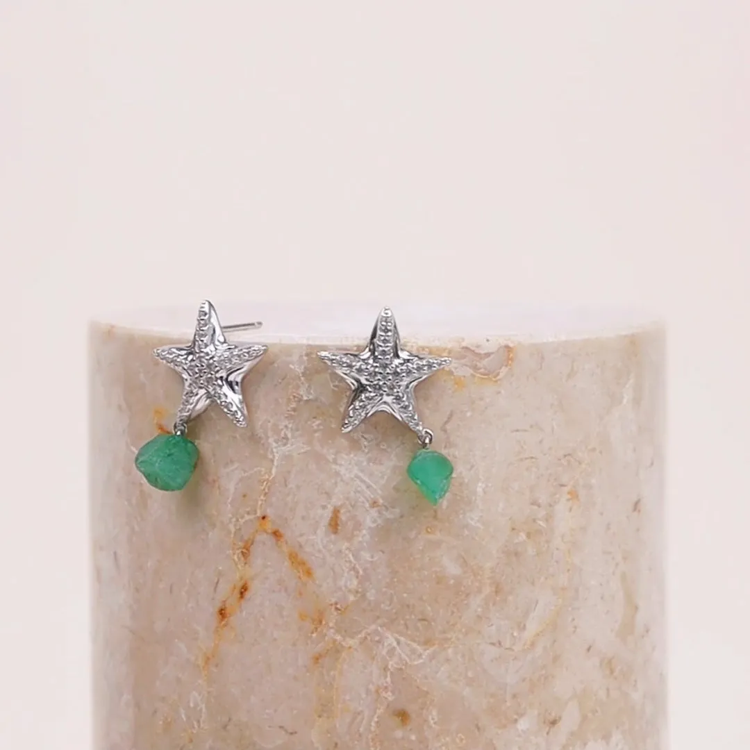 Starfish Aventurine Silver Earrings