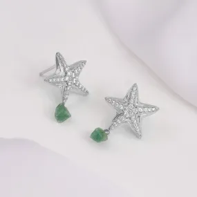 Starfish Aventurine Silver Earrings