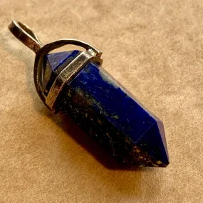 Sterling Bezel-Set Lapis Pendant