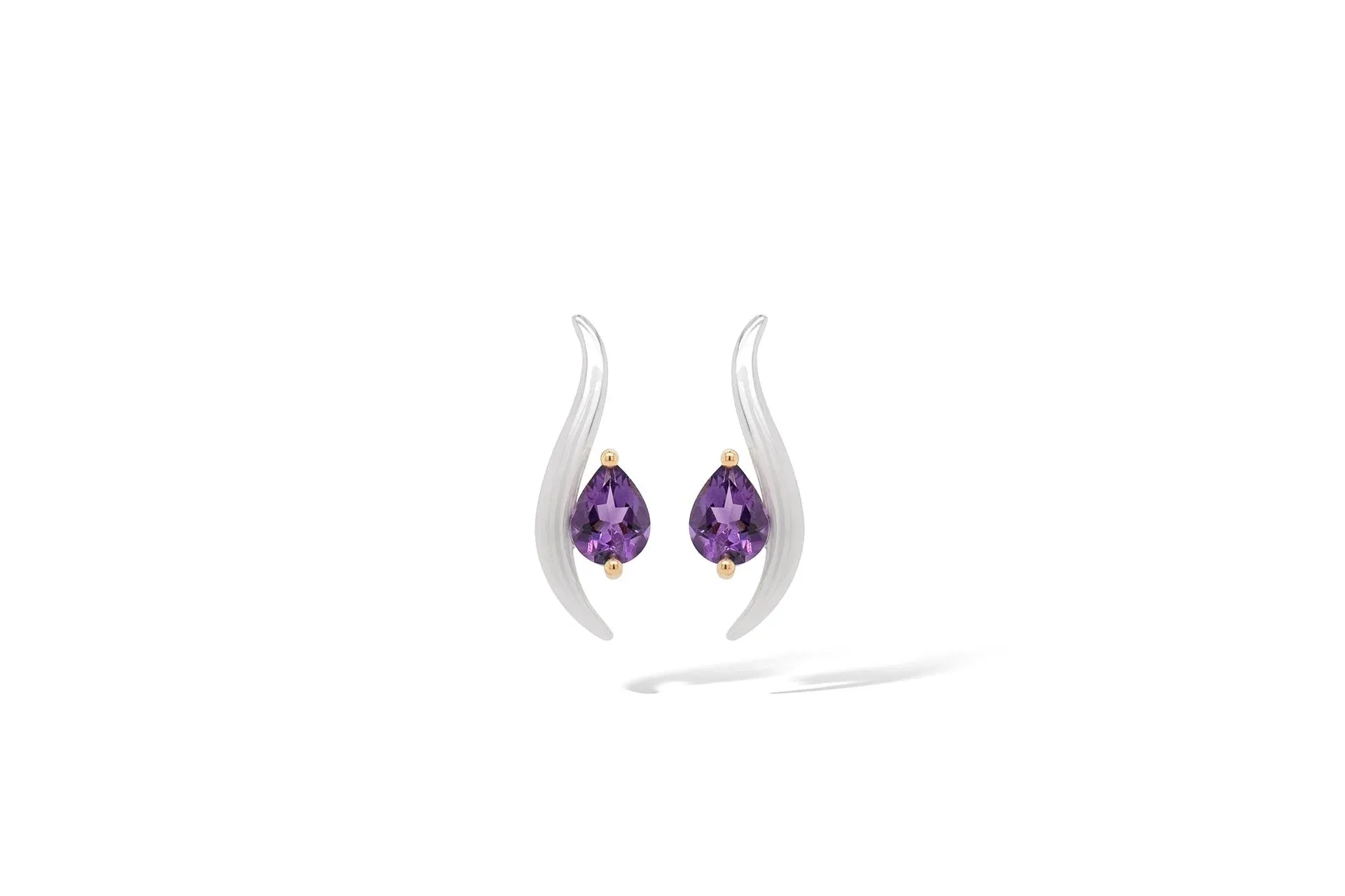 Sterling Silver Amethyst Pear Shape Earrings