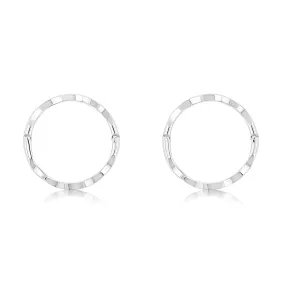 Sterling Silver Diamond Cut 12mm Sleeper Earrings