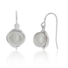 Sterling Silver Freshwater Pearl Drop Earrings