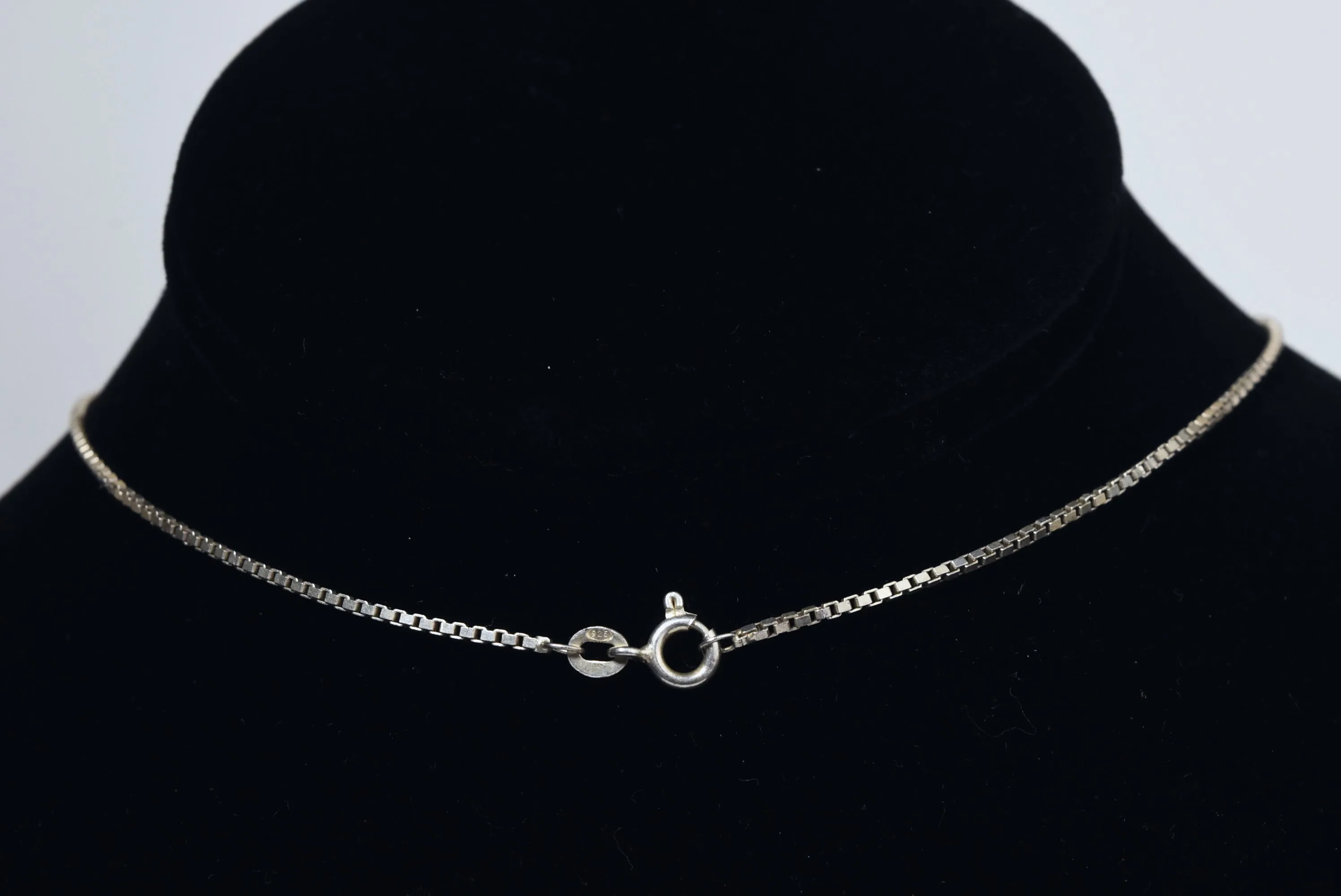 Sterling Silver Pearl and Cubic Zirconia Pendant on Sterling Silver Box Link Chain - 24"