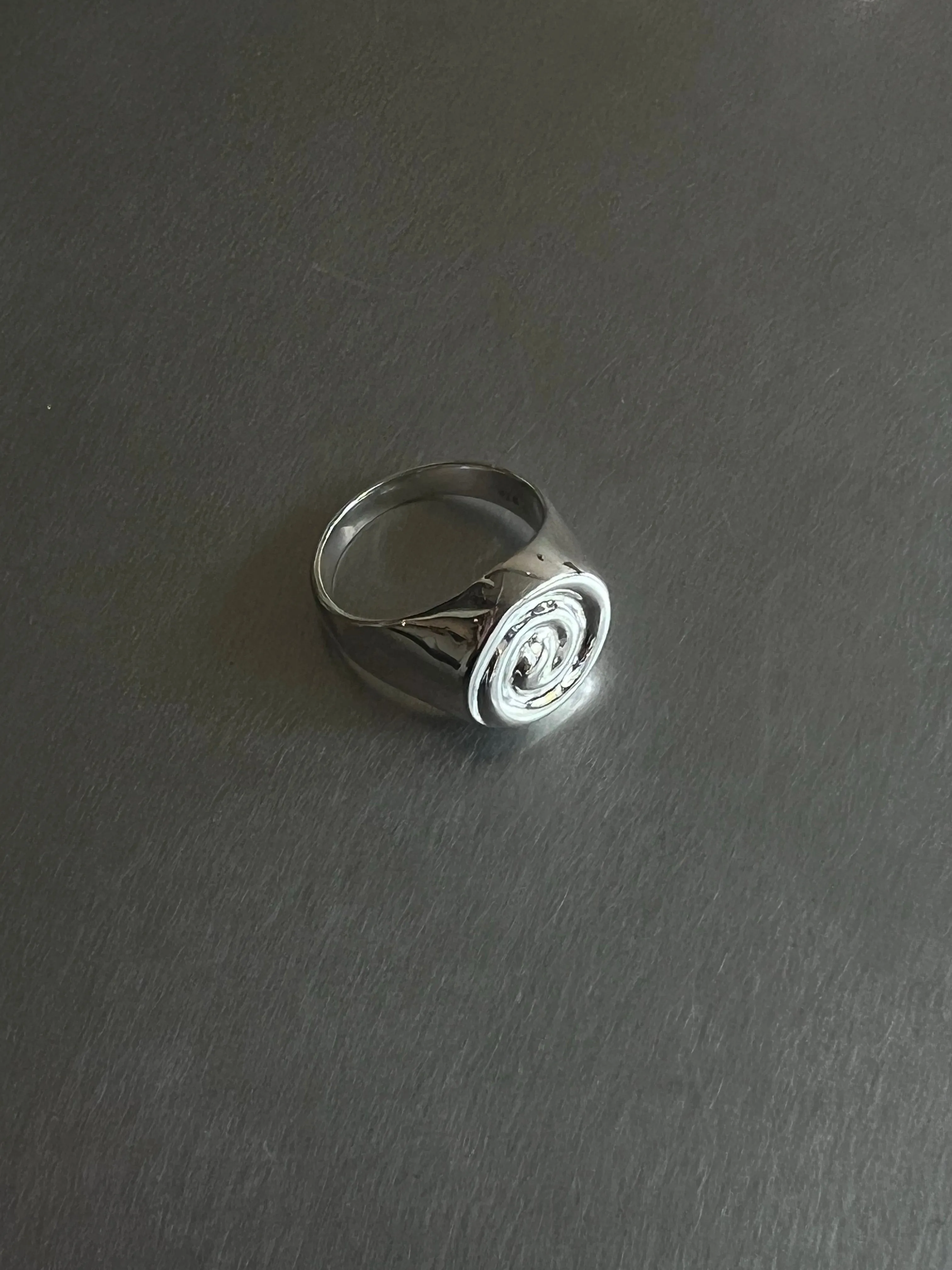 Sterling Silver Spiral Signet Ring