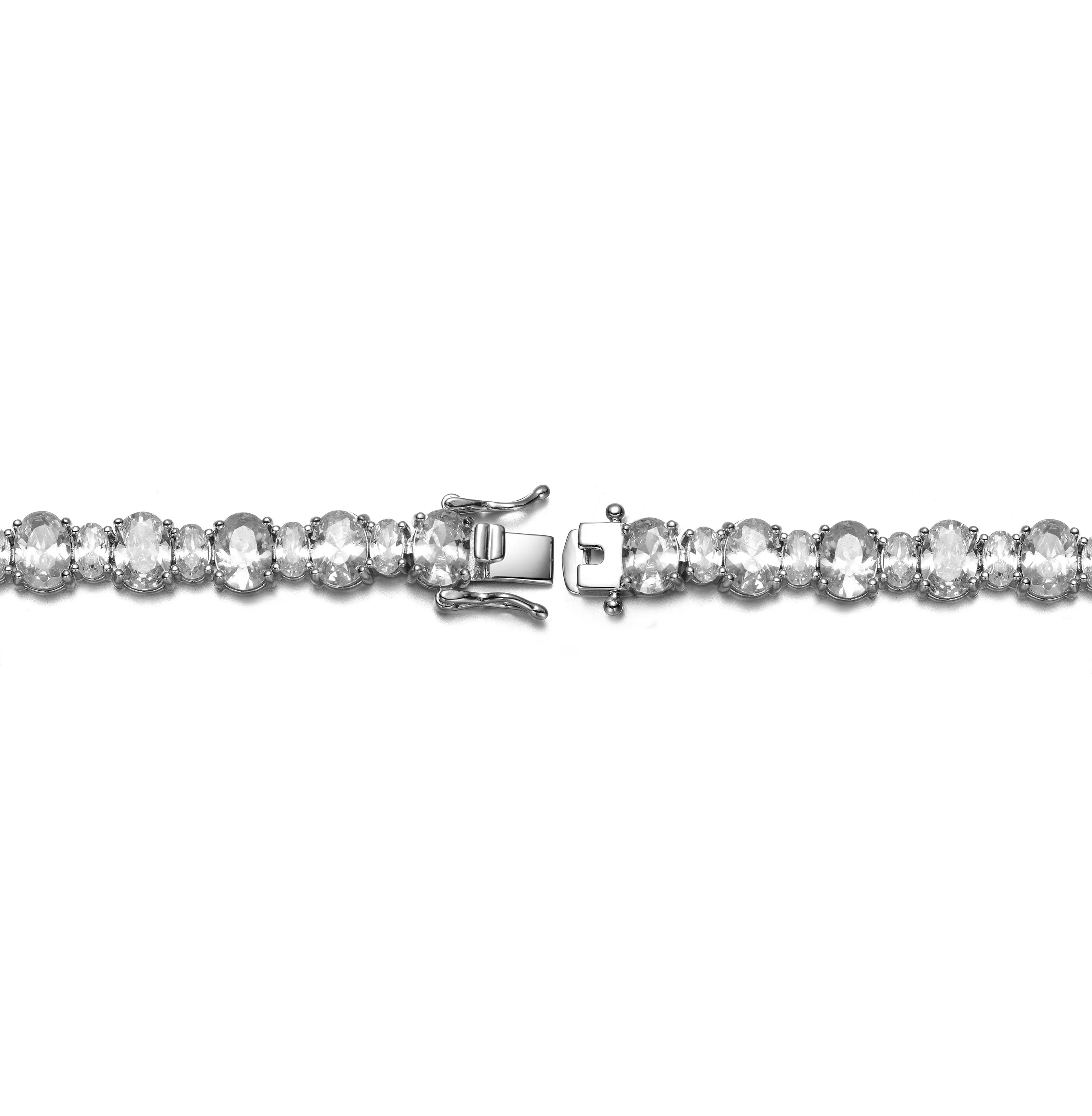 Sterling Silver with Colored & White Cubic Zirconia Tennis Bracelet