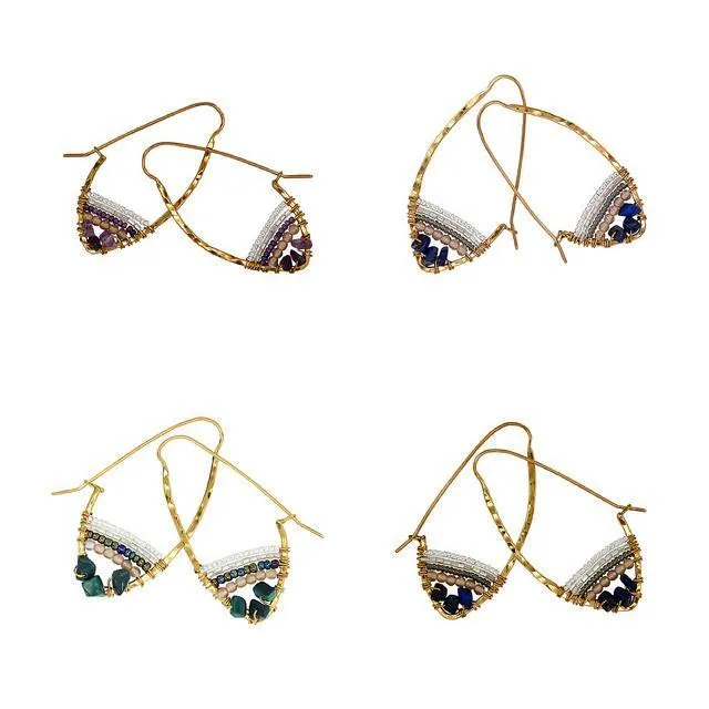 Stone Hoop Earth Collection Earrings