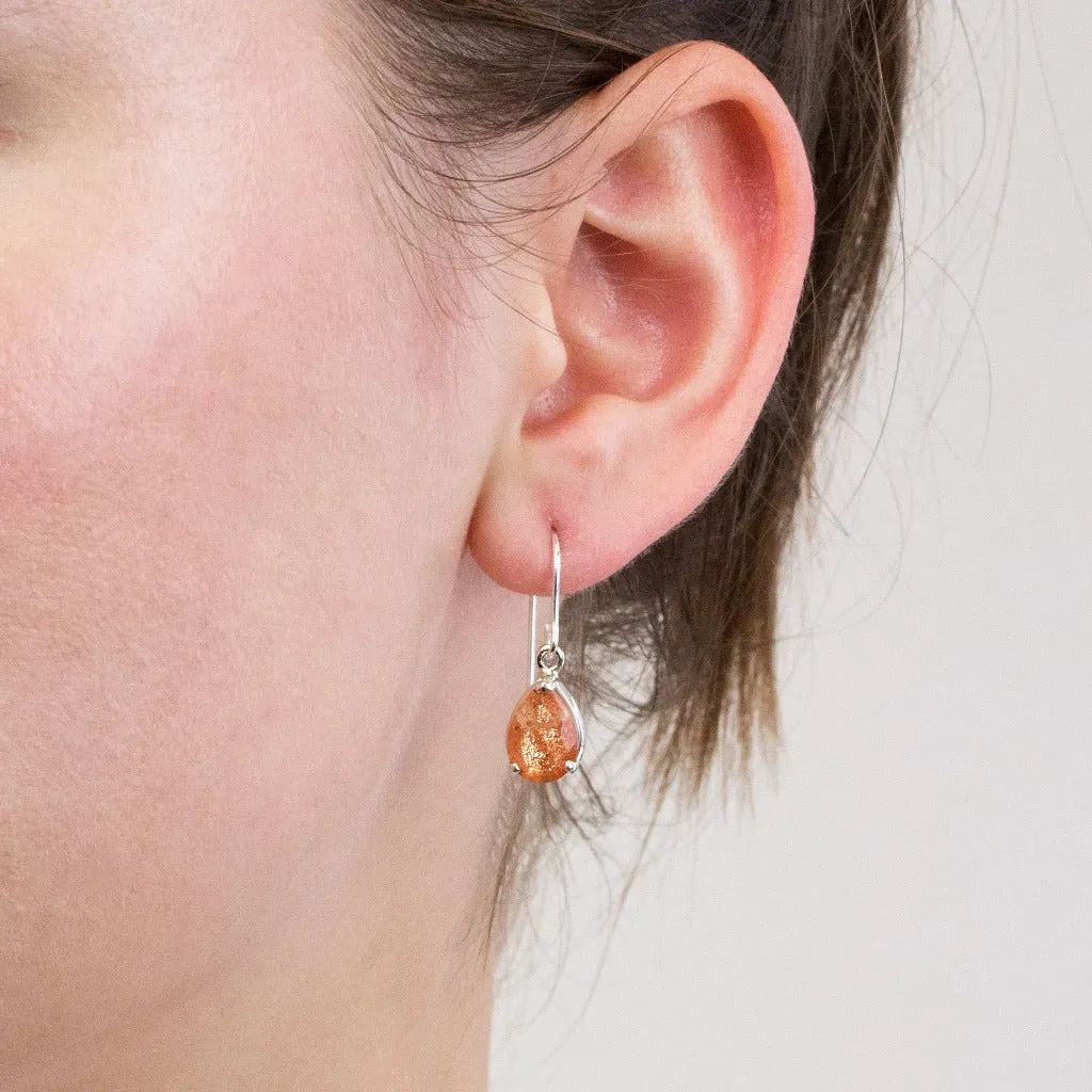 Sunstone Drop Earrings