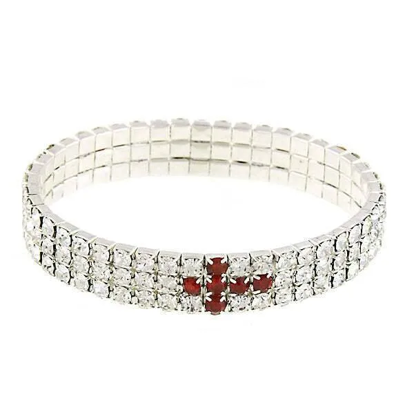 Symbols Of Faith Rhinestone Cross Stretch Bracelet