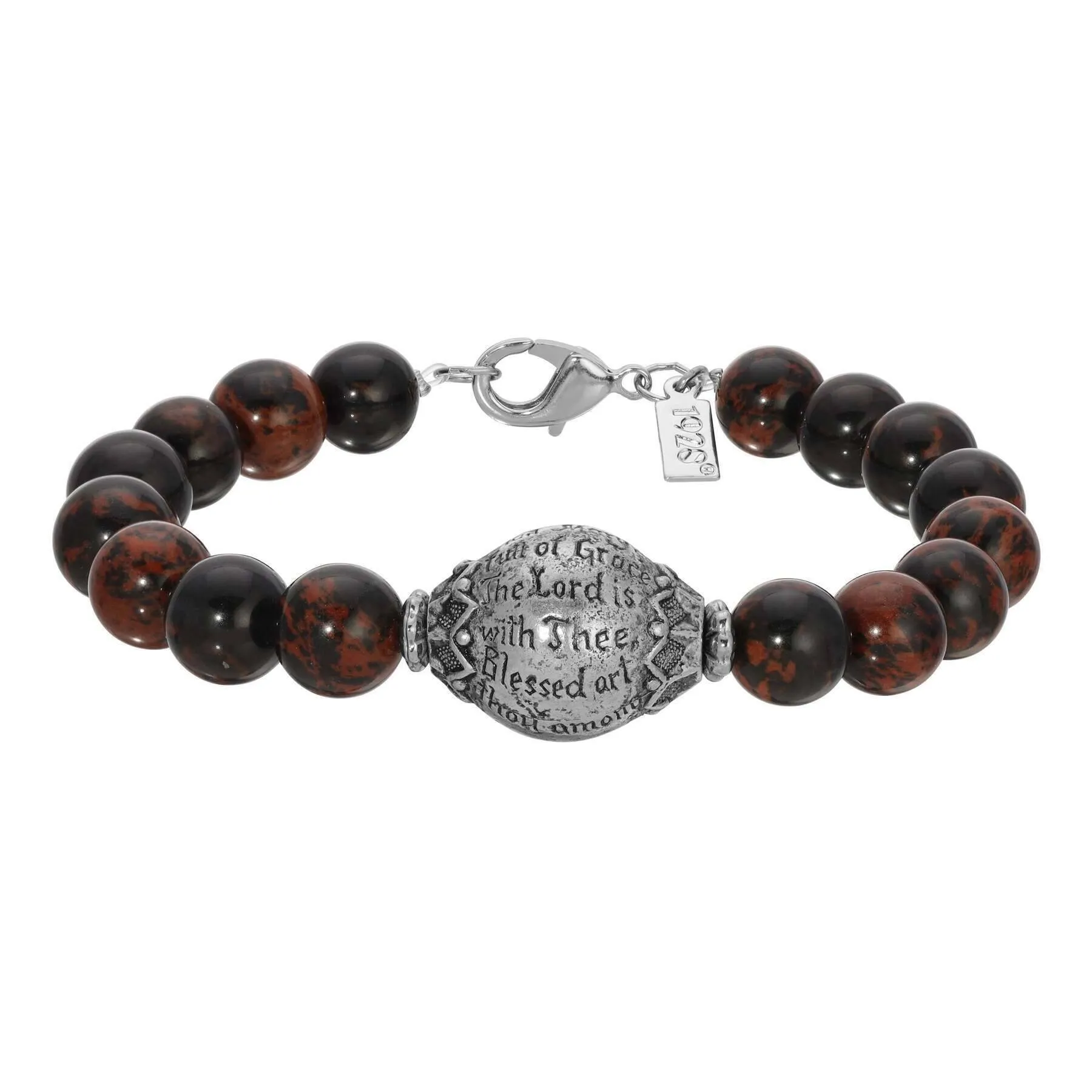 Symbols Of Faith Round Gemstone Prayer Bead Bracelet