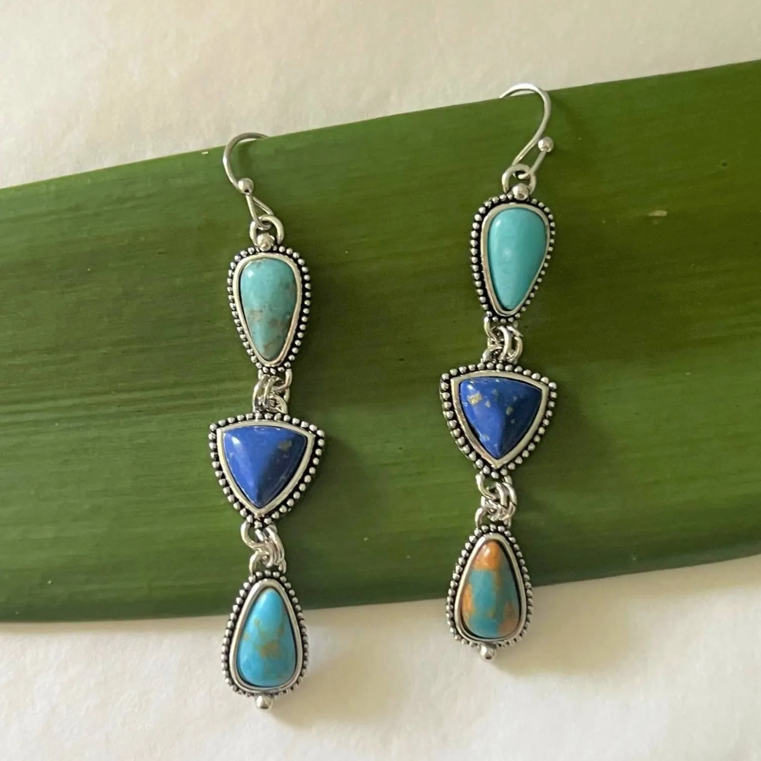 Talulah Boho Turquoise Stone Earrings