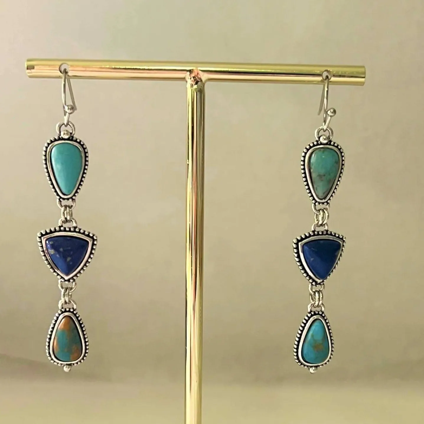 Talulah Boho Turquoise Stone Earrings