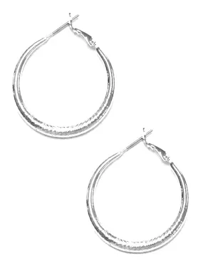 TE9373 Rena Silver Hoop Earrings