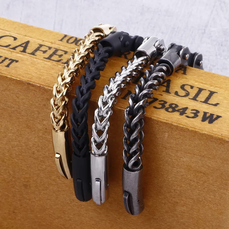 Trendy Titanium Steel Locomotive Chain Bracelet for Men and Women - Personalized Stainless Steel Jewelry