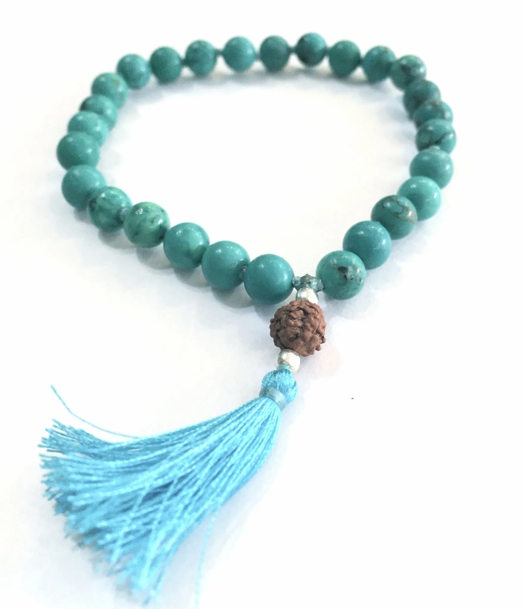 Turquoise & Rudraksha Quartermala