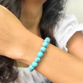 Turquoise Blue Natural Crystal Healing Bracelet For Women