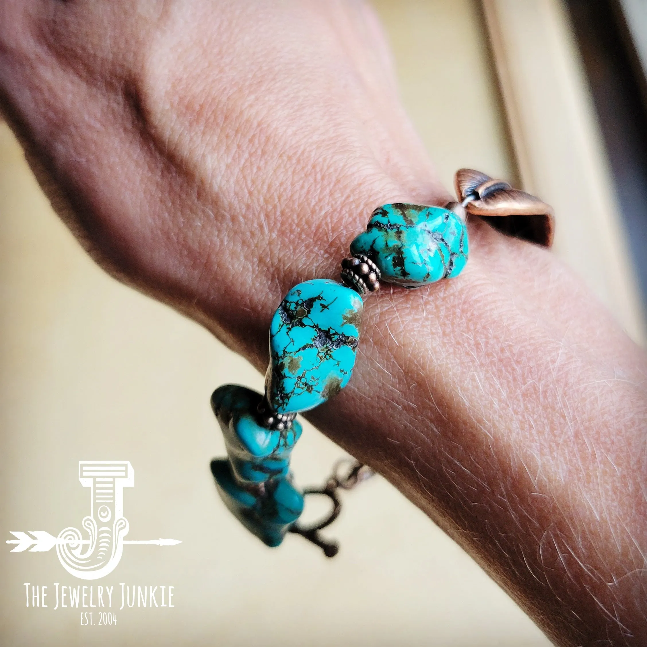 Turquoise Feather Beaded Bracelet 809m