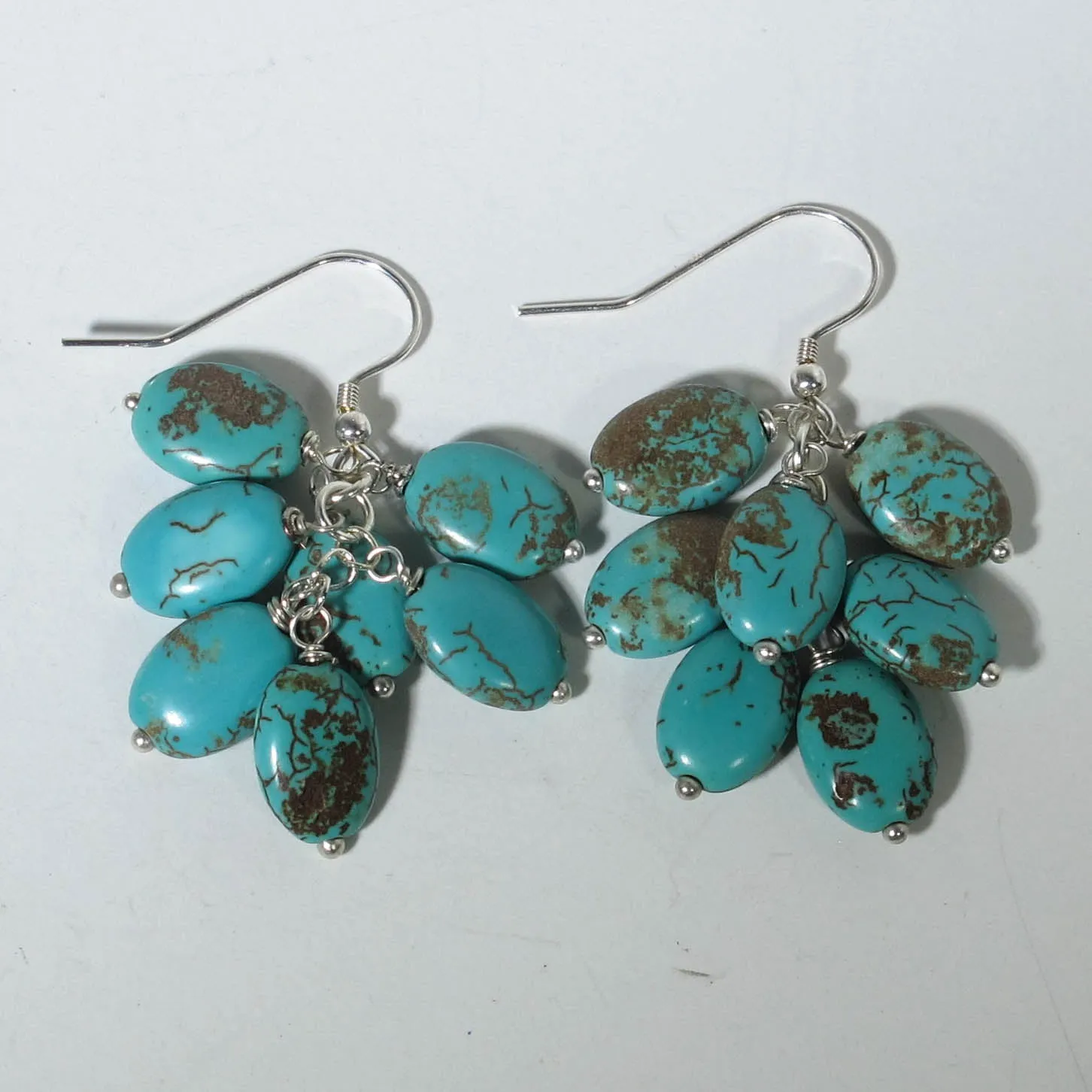 Turquoise Magnesite Multi-Gemstone Drop Earrings